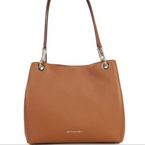 Michael Kors Kensington Large leather Shoulder Tote, color luggage, like new